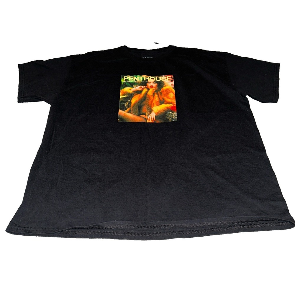 Penthouse 40's & Shorties Graphic Print Men's XL Black Tee